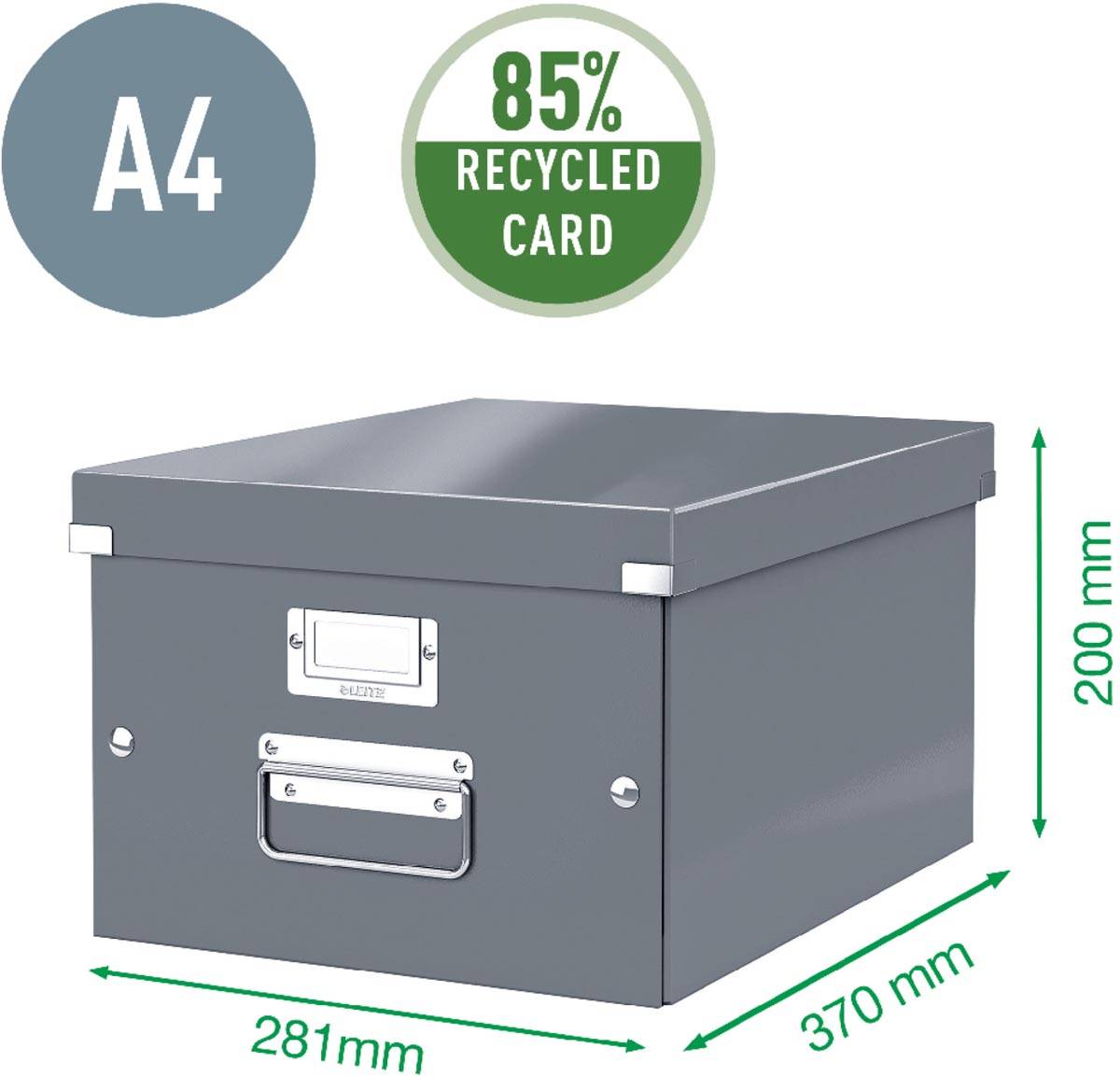 Leitz WOW opbergdoos Click & Store, ft A4, wit