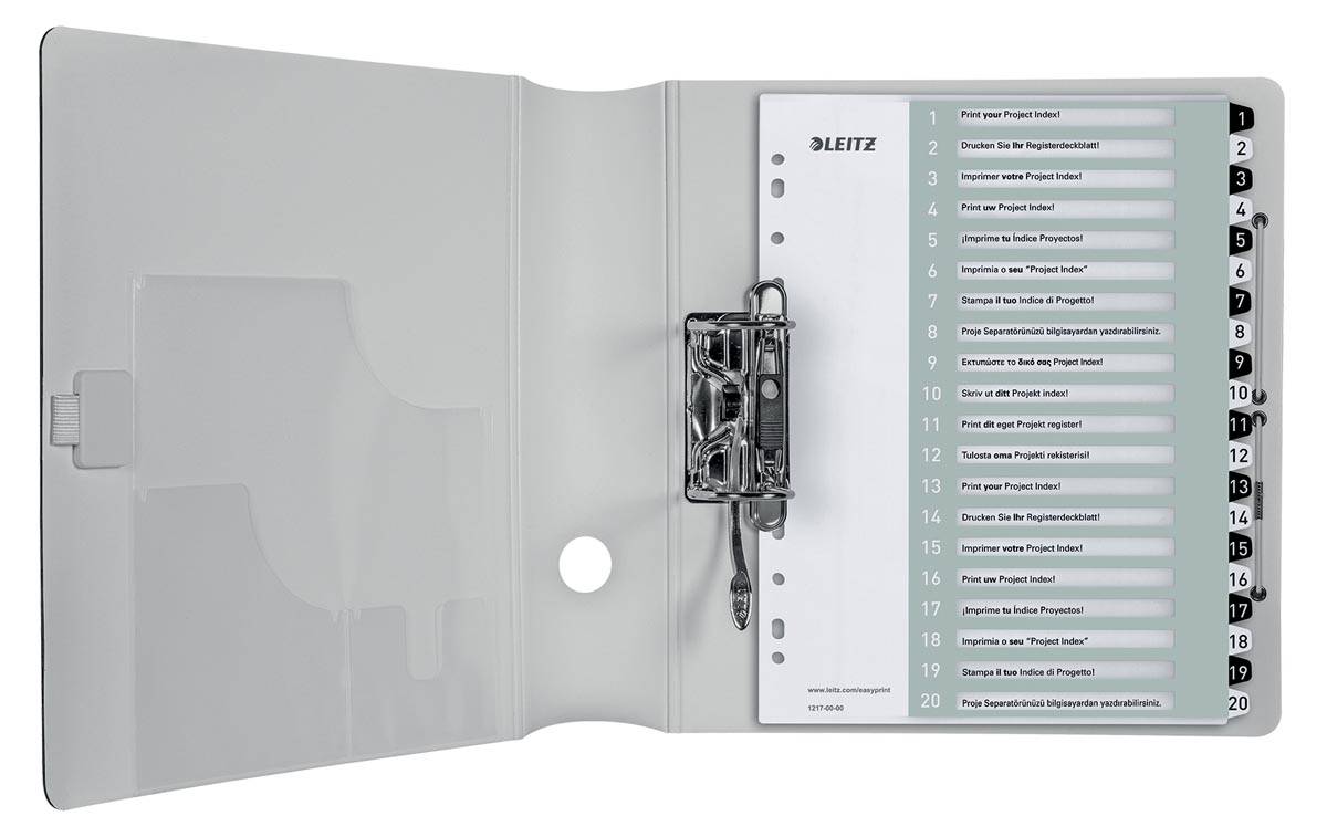Leitz WOW printbare index, 20 tabs, zwart-wit