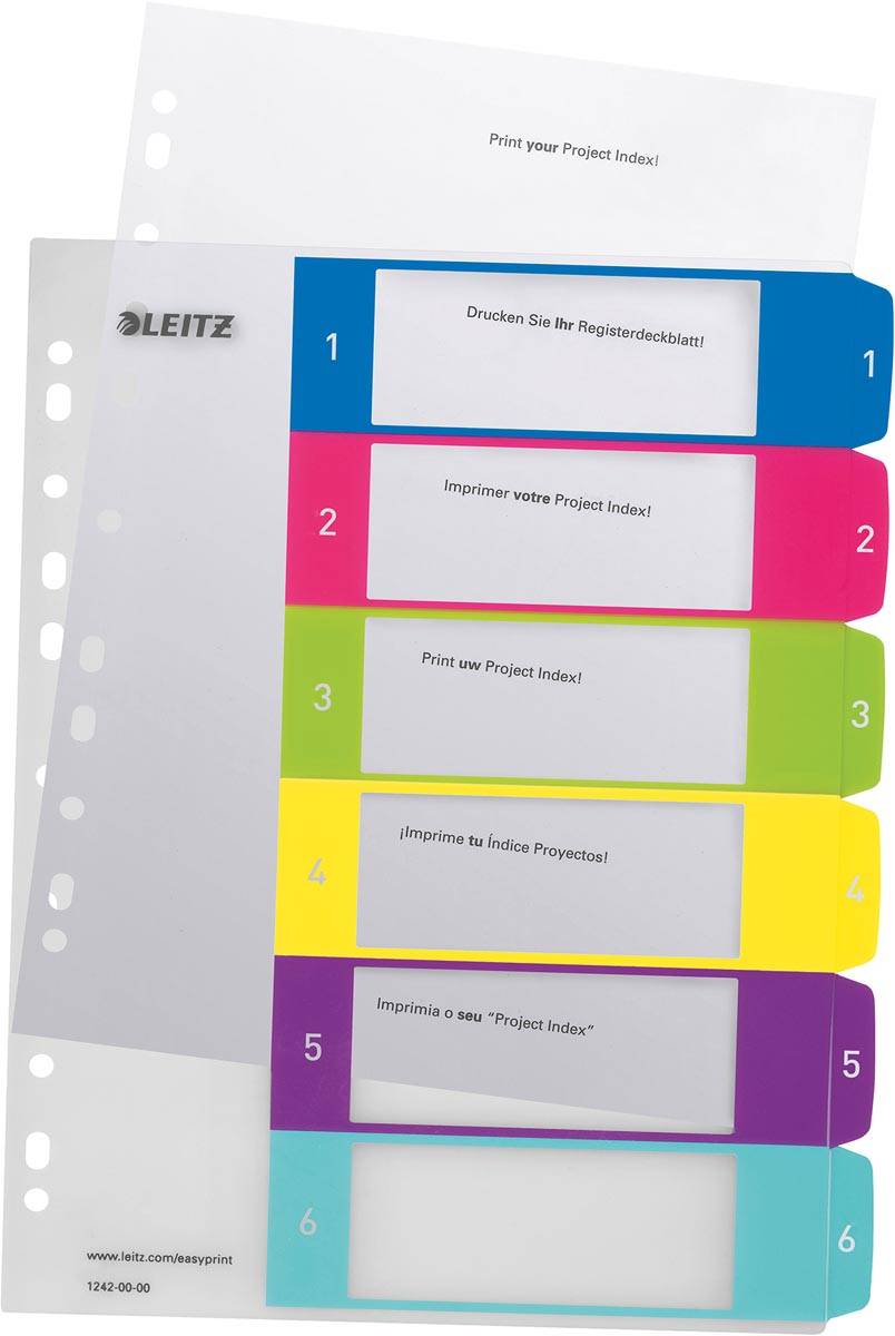 Leitz WOW printbare index, 6 tabs