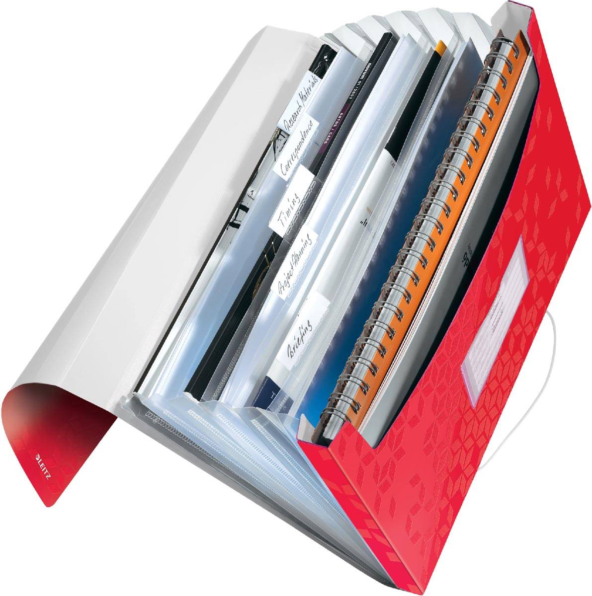 Leitz WOW projectmap A4, 6 vakken, rood