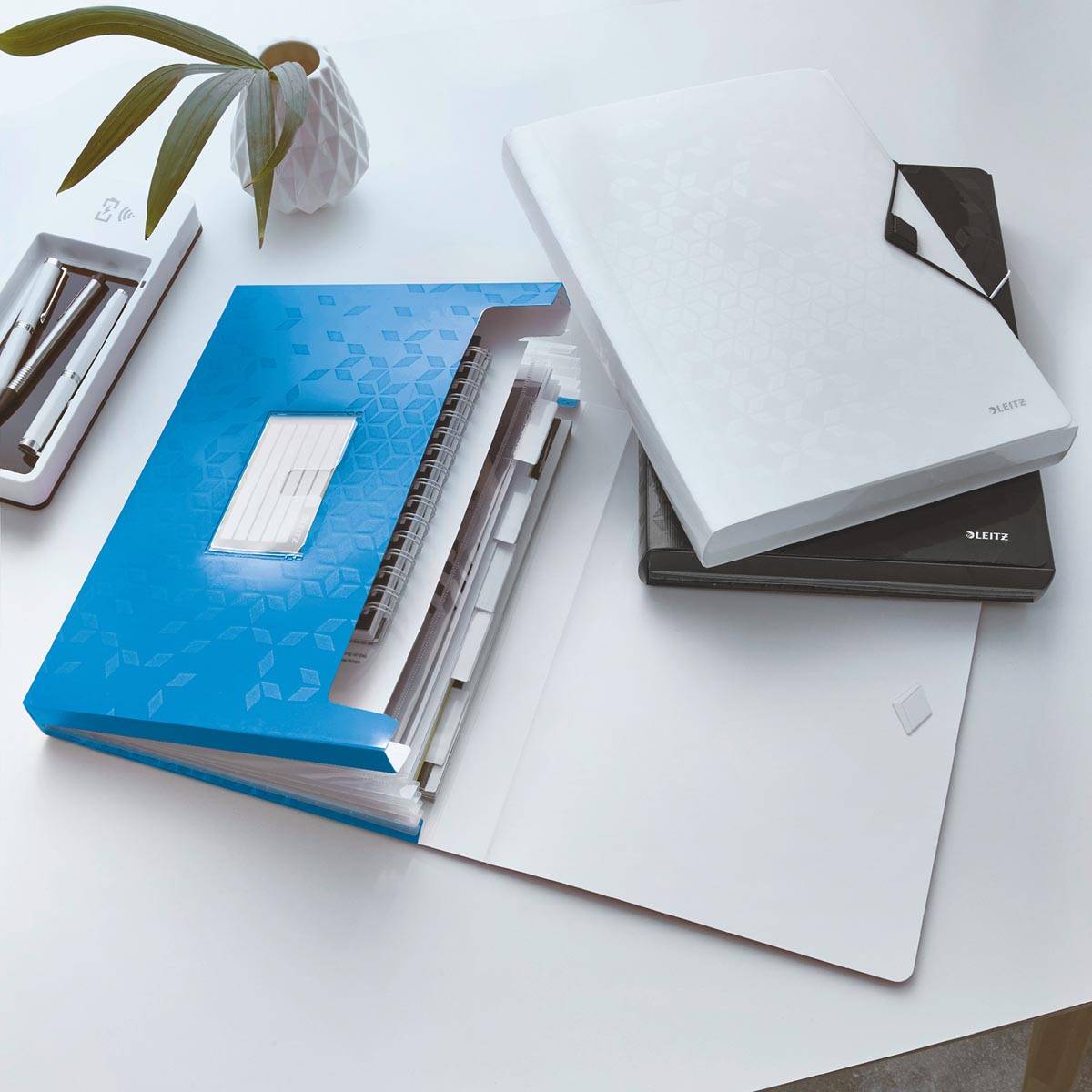 Leitz Wow projectmap, ft A4, 6 compartimenten, uit PP, blauw