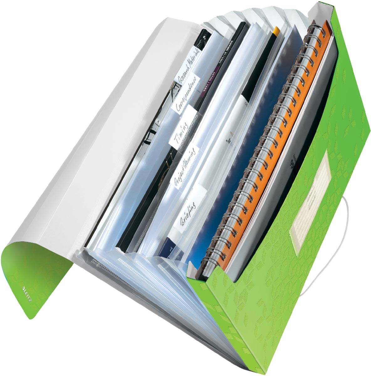 Leitz Wow projectmap, ft A4, 6 compartimenten, uit PP, groen