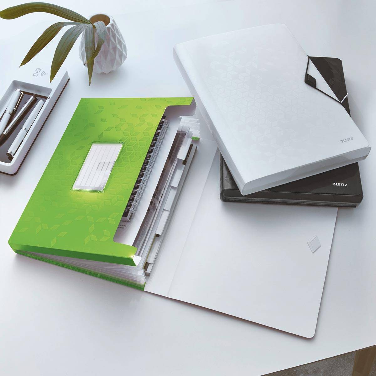 Leitz Wow projectmap, ft A4, 6 compartimenten, uit PP, groen