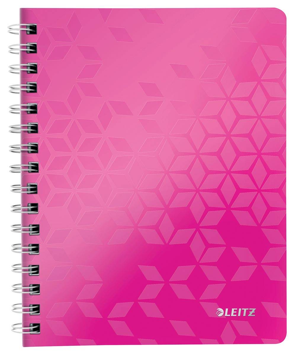 Leitz WOW schrift ft A4, geruit 5 mm, roze