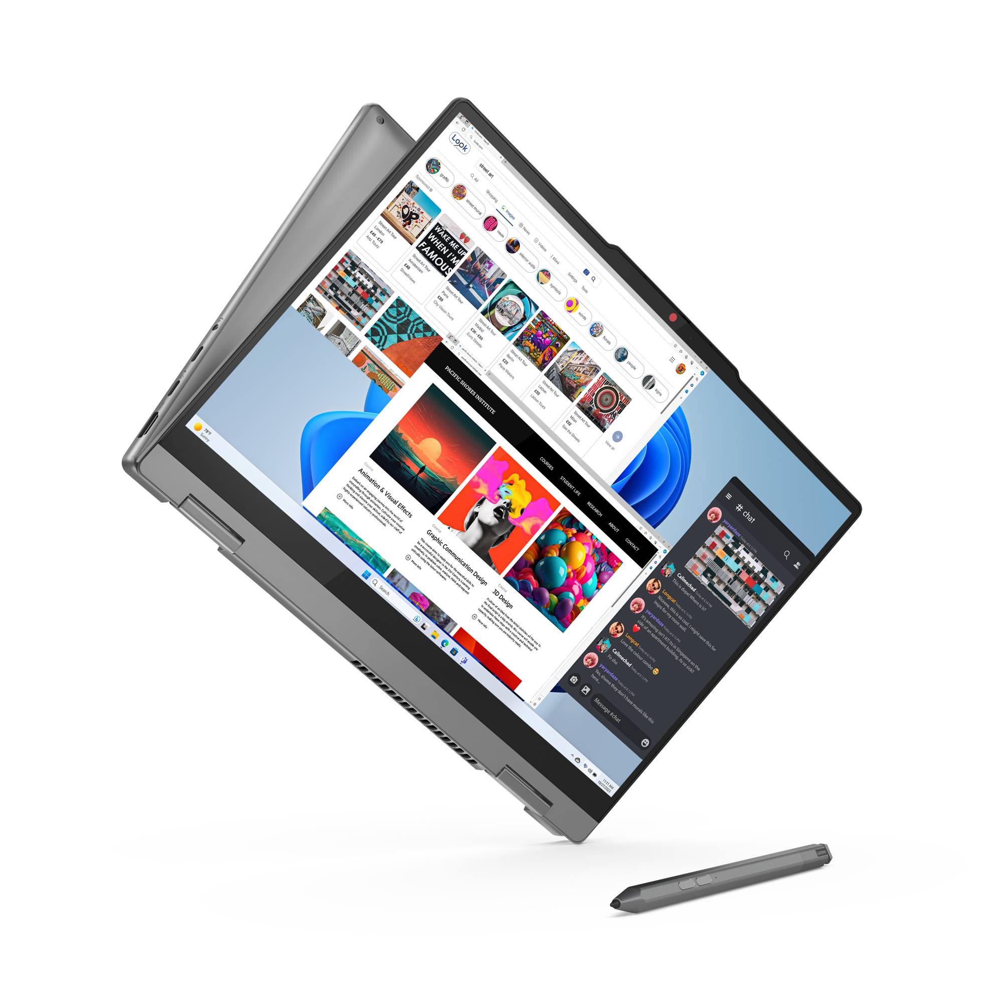 Lenovo IdeaPad 5 2-in-1 Intel® Core™ i5 i5-13420H Hybride (2-in-1) 35,6 cm (14") Touchscreen WUXGA 16 GB LPDDR5x-SDRAM 512 GB SSD Wi-Fi 6 (802.11ax) Windows 11 Home Grijs