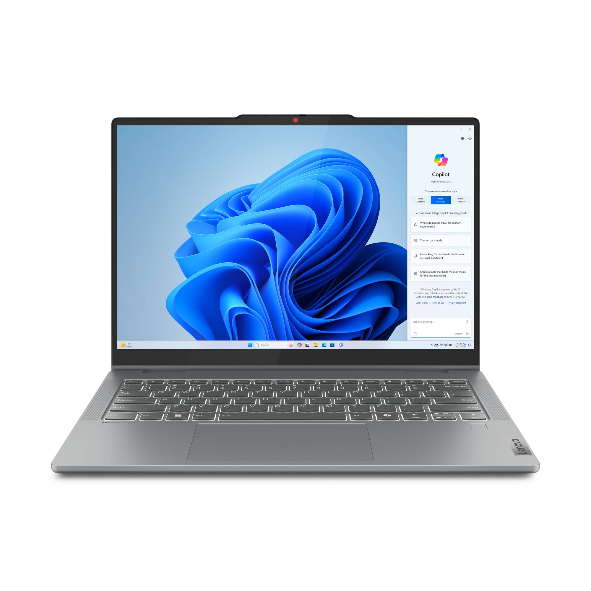 Lenovo IdeaPad 5 2-in-1 Intel® Core™ i5 i5-13420H Hybride (2-in-1) 35,6 cm (14") Touchscreen WUXGA 16 GB LPDDR5x-SDRAM 512 GB SSD Wi-Fi 6 (802.11ax) Windows 11 Home Grijs