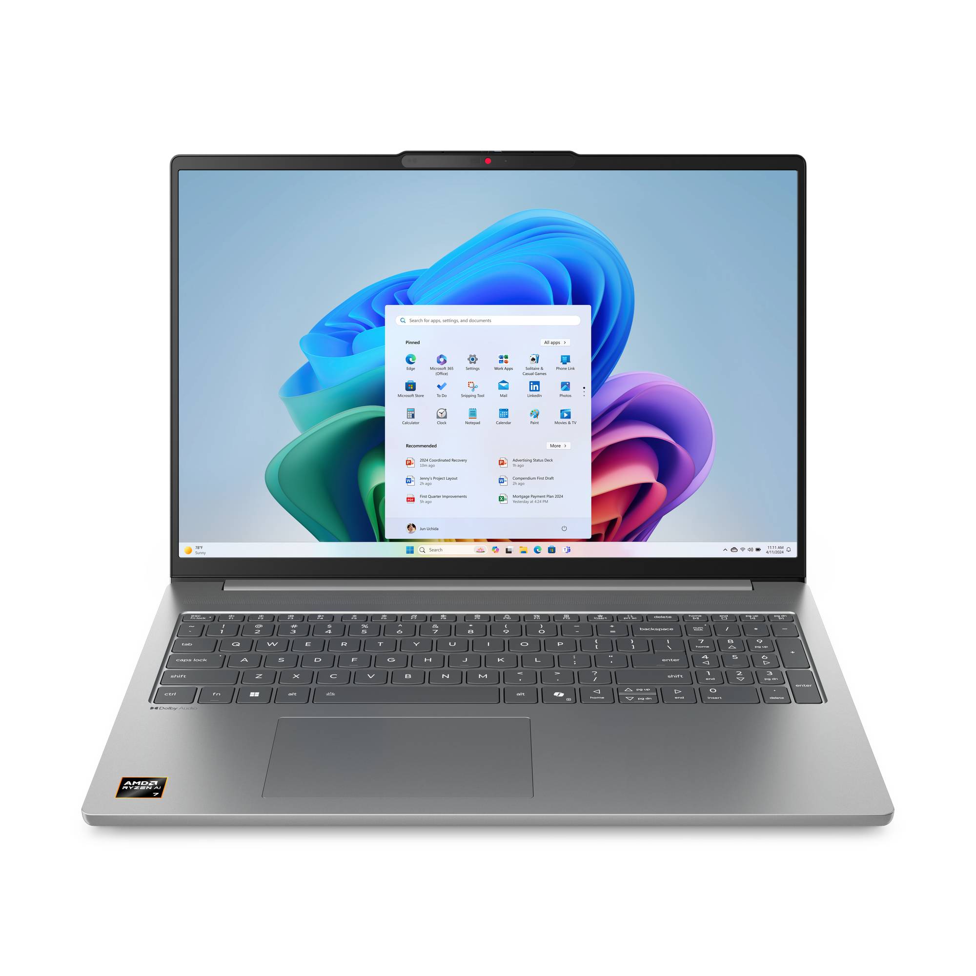Lenovo IdeaPad Slim 5 AMD Ryzen™ 7 8845HS Laptop 40,6 cm (16") WUXGA 16 GB DDR5-SDRAM 512 GB SSD Wi-Fi 6 (802.11ax) Windows 11 Home Engels Grijs