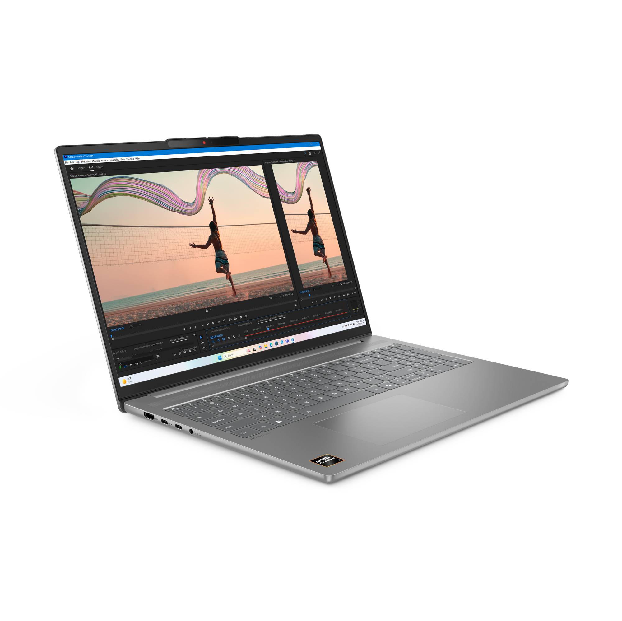 Lenovo IdeaPad Slim 5 AMD Ryzen™ 7 8845HS Laptop 40,6 cm (16") WUXGA 16 GB DDR5-SDRAM 512 GB SSD Wi-Fi 6 (802.11ax) Windows 11 Home Engels Grijs