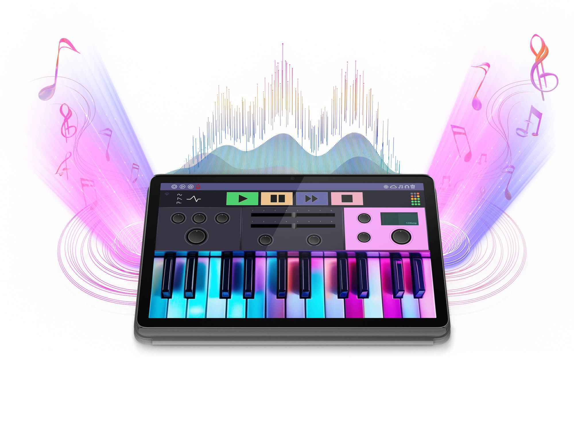 Lenovo Tab 64GB Wifi Grijs met Book Case