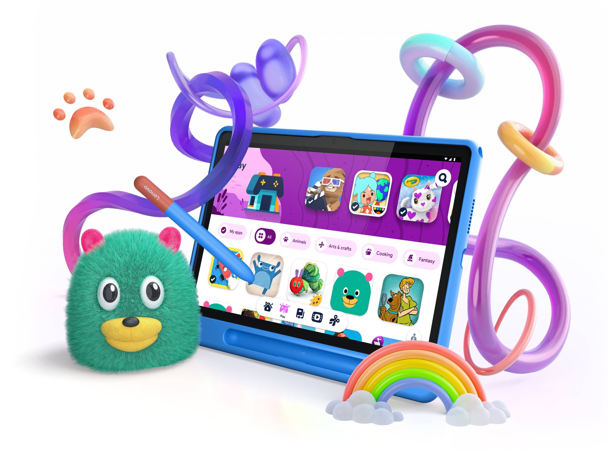 Lenovo Tab 64GB Wifi Grijs met Kids Cover en Stylus