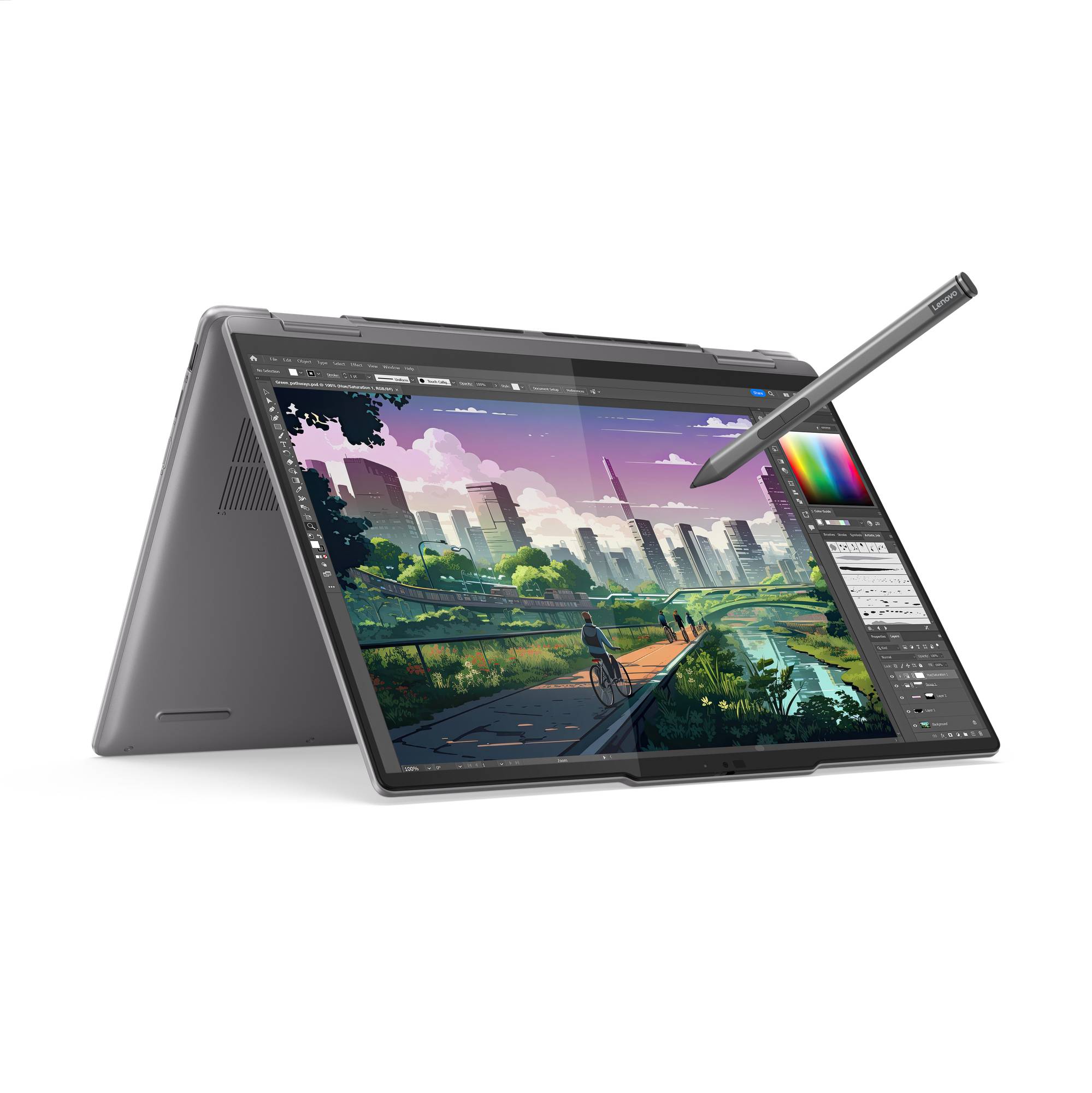 Lenovo Yoga 7 2-in-1 AMD Ryzen™ 7 8840HS Hybride (2-in-1) 35,6 cm (14") Touchscreen WUXGA 16 GB LPDDR5x-SDRAM 1 TB SSD Wi-Fi 6E (802.11ax) Windows 11 Home Grijs