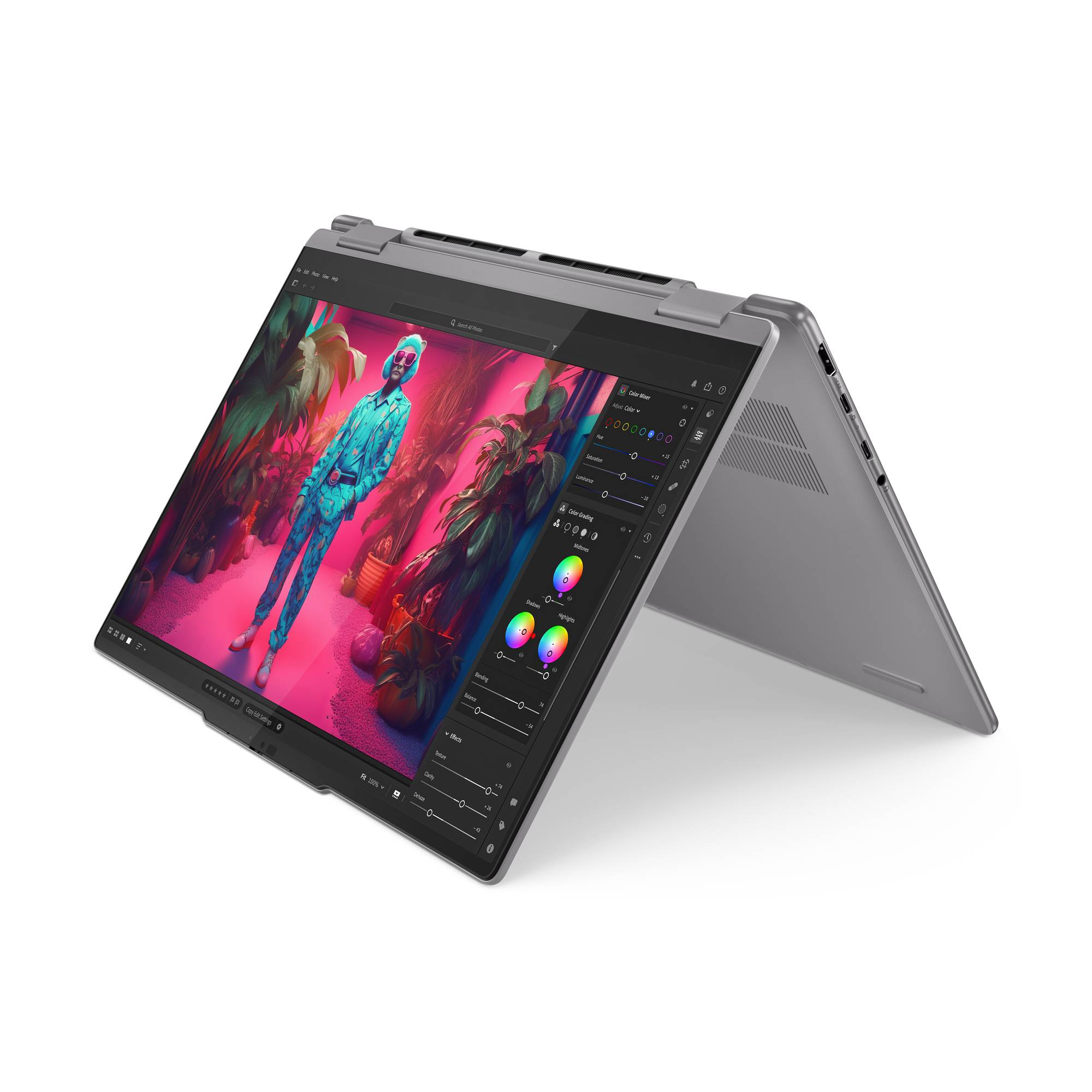 Lenovo Yoga 7 2-in-1 AMD Ryzen™ 7 8840HS Hybride (2-in-1) 35,6 cm (14") Touchscreen WUXGA 16 GB LPDDR5x-SDRAM 1 TB SSD Wi-Fi 6E (802.11ax) Windows 11 Home Grijs