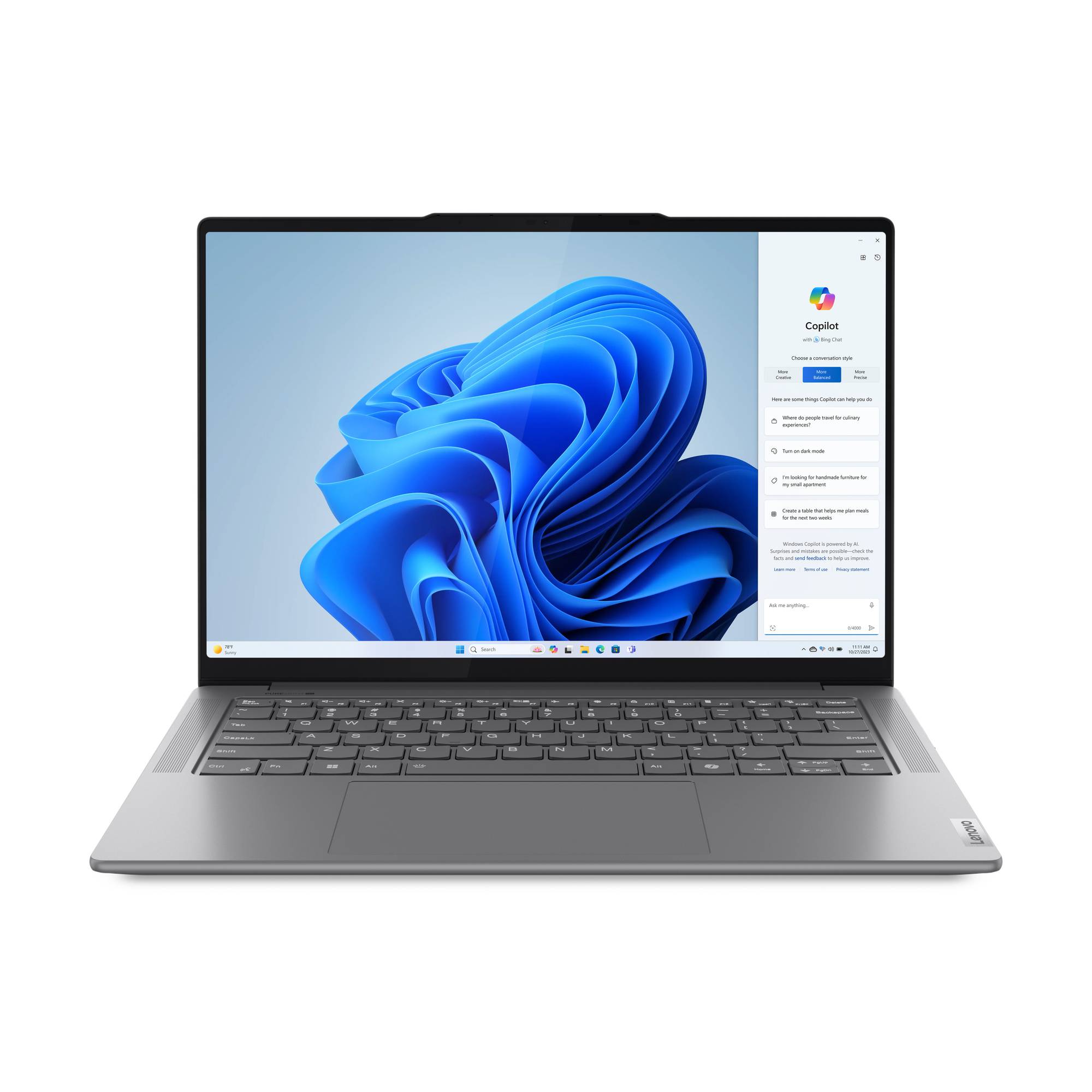 Lenovo Yoga Pro 7 14IMH9 Intel Core Ultra 9 185H Laptop 36,8 cm (14.5") Touchscreen 3K 32 GB LPDDR5x-SDRAM 1 TB SSD Wi-Fi 6E (802.11ax) Windows 11 Home Belgisch Grijs