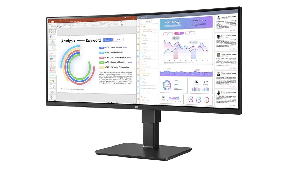 LG 34BQ77QC-B computer monitor 86,4 cm (34") 3440 x 1440 Pixels UltraWide Dual Quad HD LCD Zwart