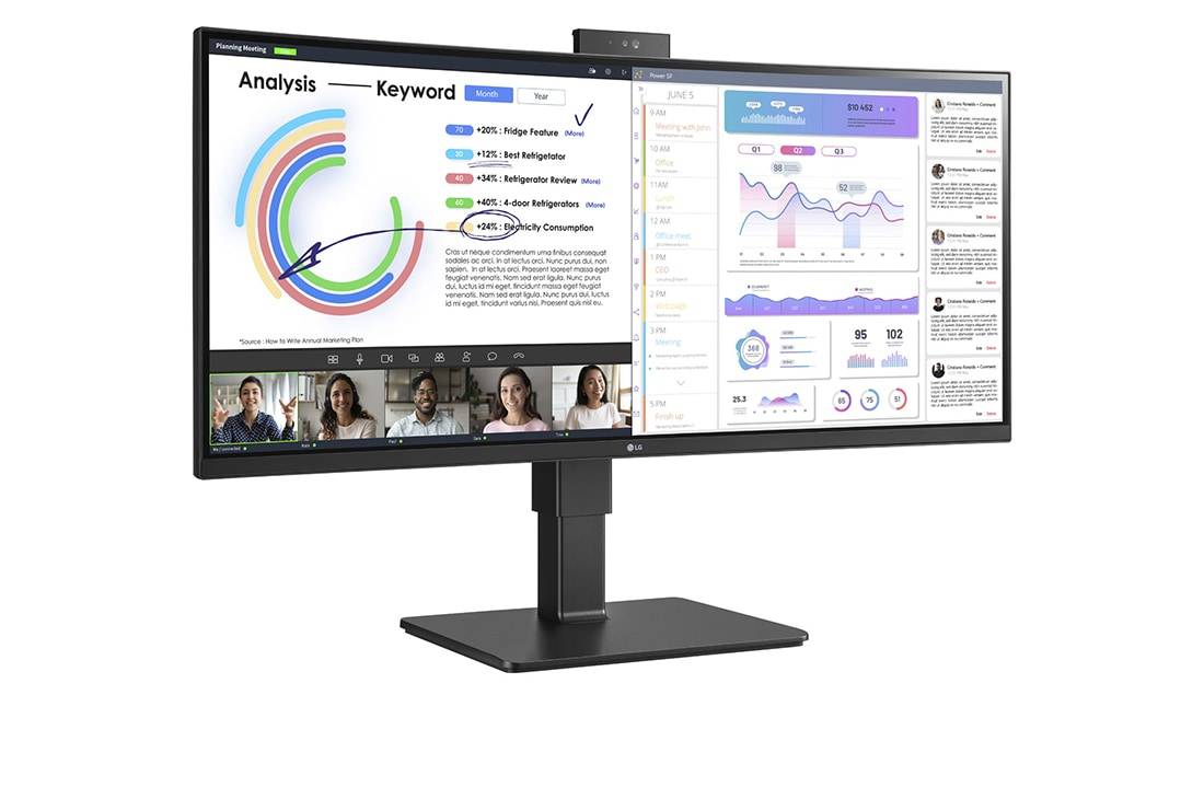 LG 34BQ77QC-B computer monitor 86,4 cm (34") 3440 x 1440 Pixels UltraWide Dual Quad HD LCD Zwart