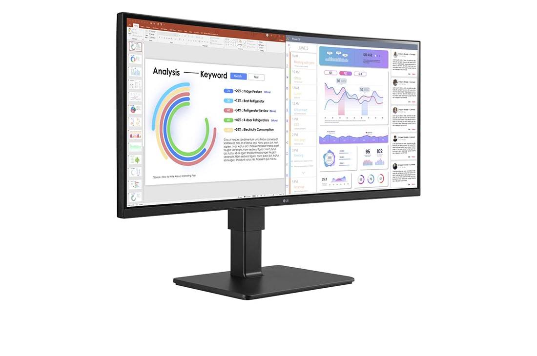 LG 34BQ77QC-B computer monitor 86,4 cm (34") 3440 x 1440 Pixels UltraWide Dual Quad HD LCD Zwart