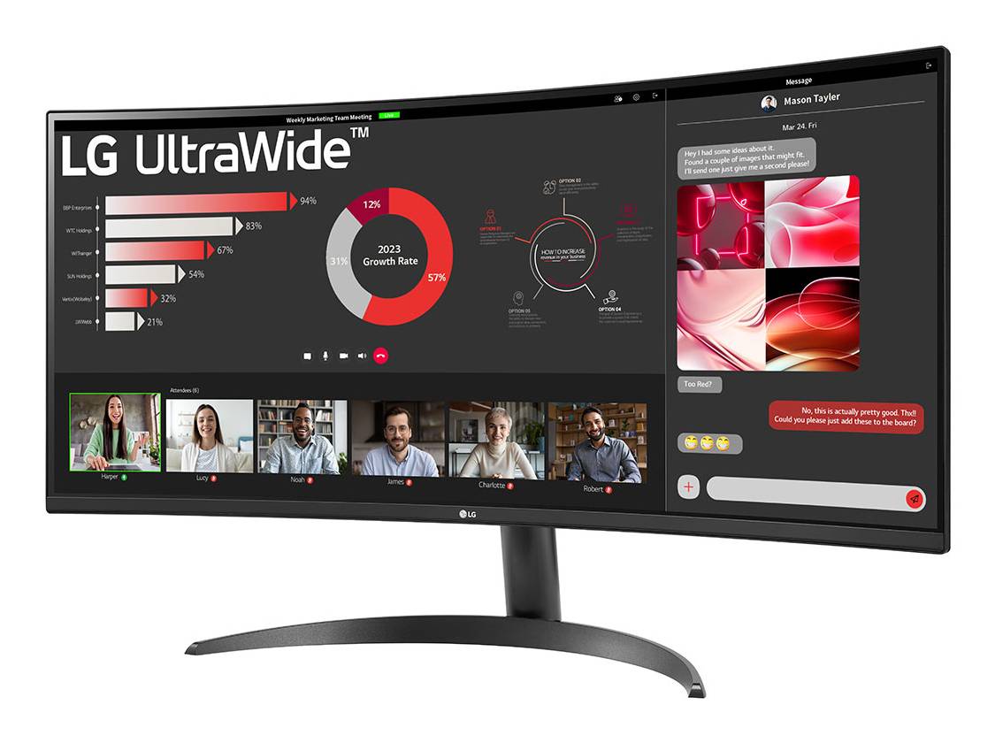 LG 34WR50QK-B computer monitor 86,4 cm (34") 3440 x 1440 Pixels Wide Quad HD Zwart