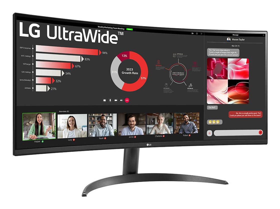 LG 34WR50QK-B computer monitor 86,4 cm (34") 3440 x 1440 Pixels Wide Quad HD Zwart