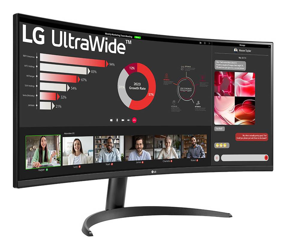 LG 34WR50QK-B computer monitor 86,4 cm (34") 3440 x 1440 Pixels Wide Quad HD Zwart