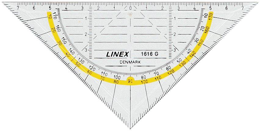 Linex geodriehoek 1616G, 16 cm
