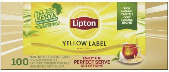 Lipton thee Feel Good Selection, Yellow label, zonder enveloppe, doos van 100 stuk