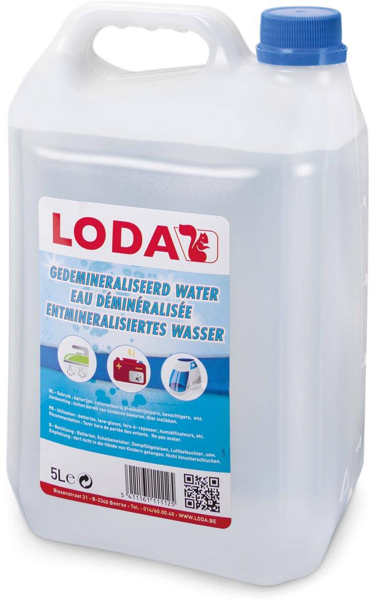 LODA gedemineraliseerd water, bidon van 5 Liter