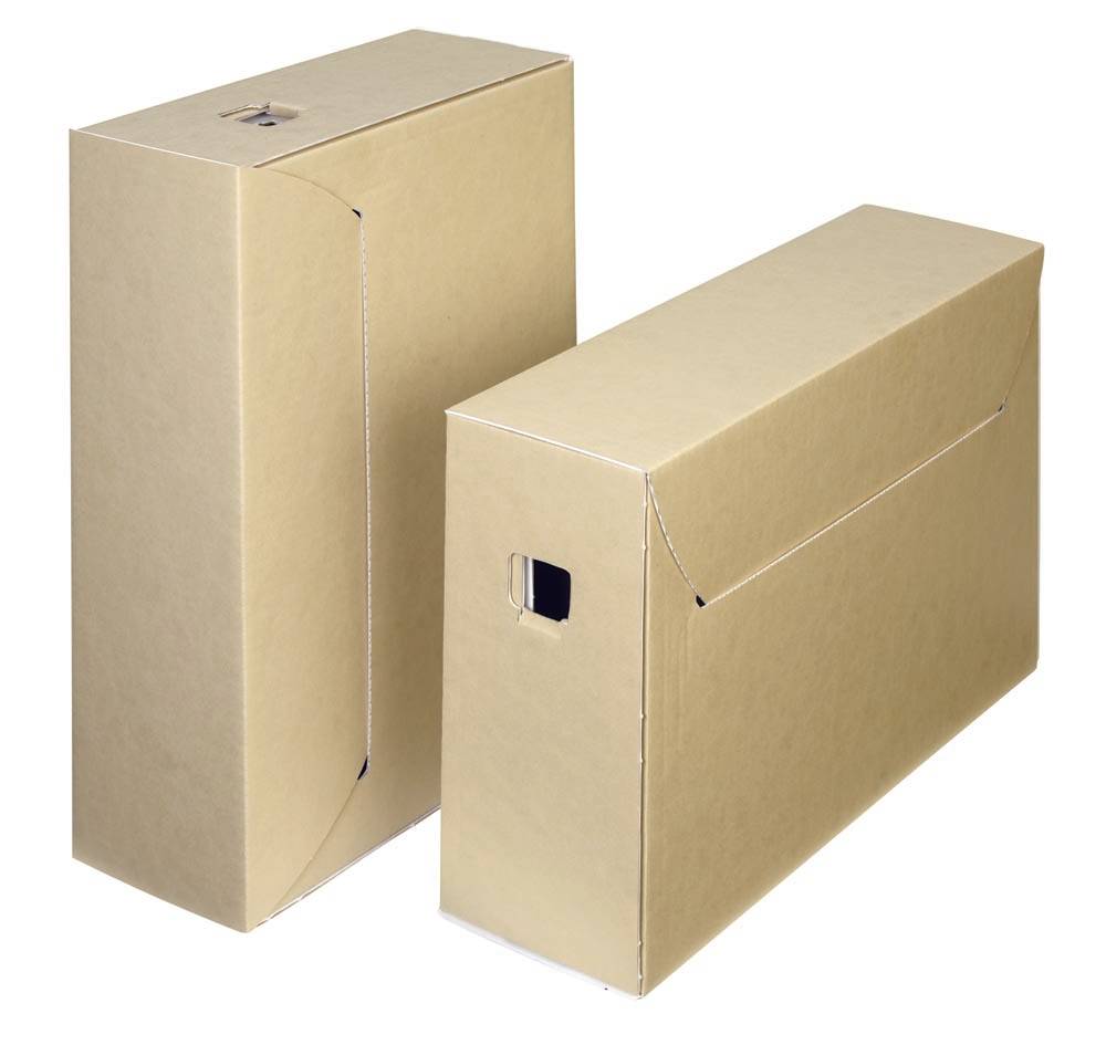 Loeff's archiefdoos City Box 30+, ft 390 x 260 x 115 mm, bruin/wit, pak van 50 stuks