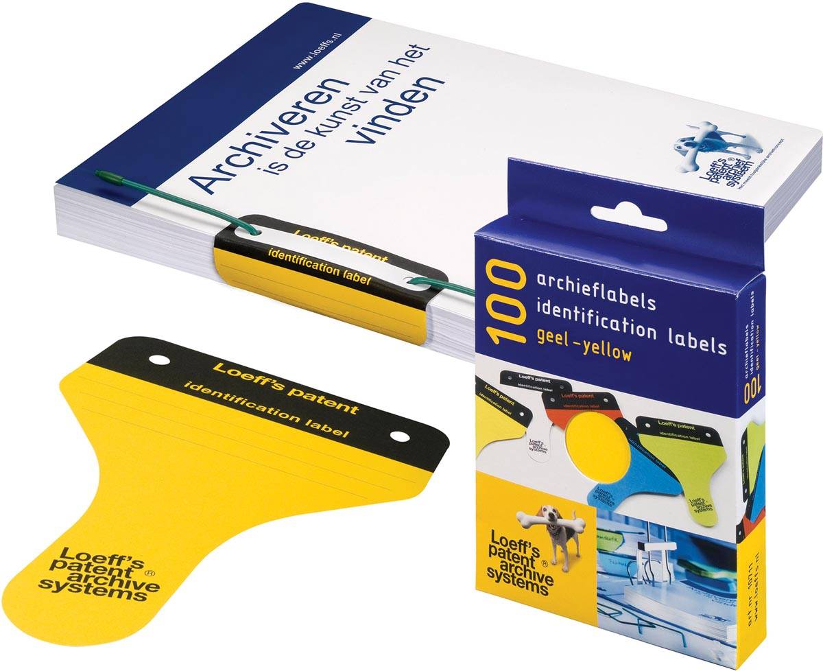 Loeff's archieflabels groen, doos met 100 stuks
