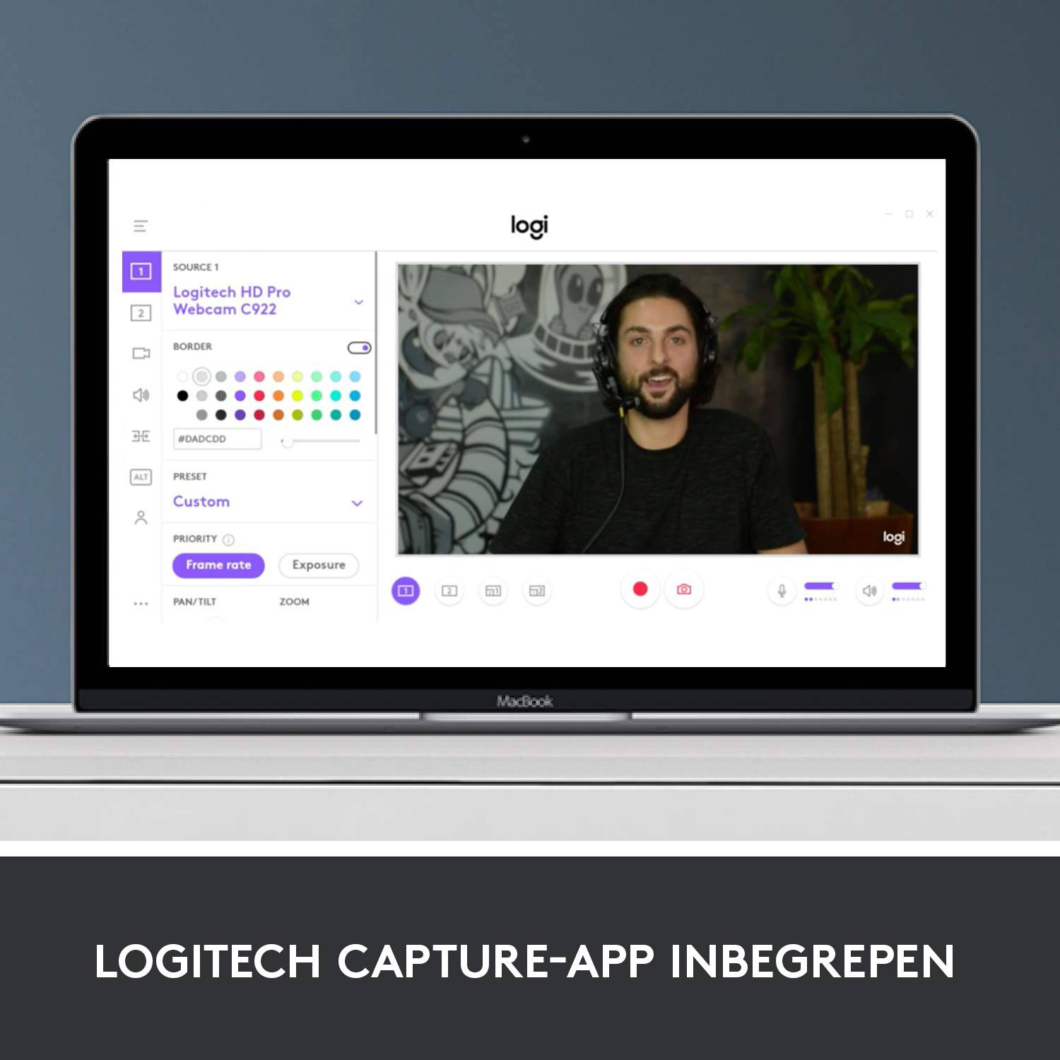 Logitech 960-001055 webcam 3 MP 1920 x 1080 Pixels USB Zwart