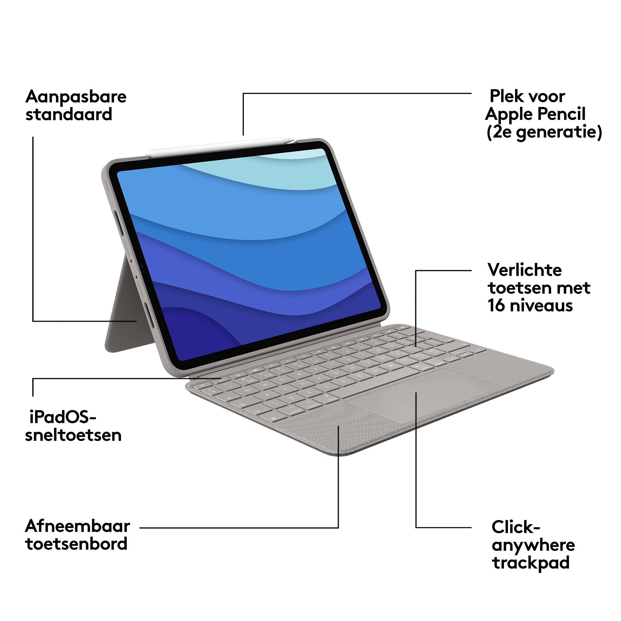 Logitech Combo Touch for iPad Pro 11-inch (1st, 2nd, and 3rd generation) AZERTY