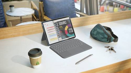 Logitech Combo Touch QWERTZ Duits Smart Connector Grijs