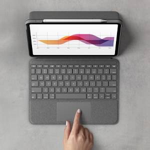 Logitech Folio Touch QWERTZ Duits Smart Connector Grijs