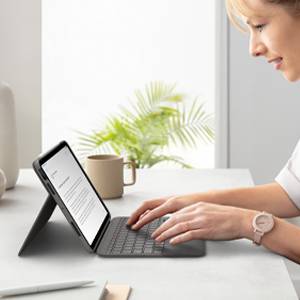 Logitech Folio Touch QWERTZ Duits Smart Connector Grijs