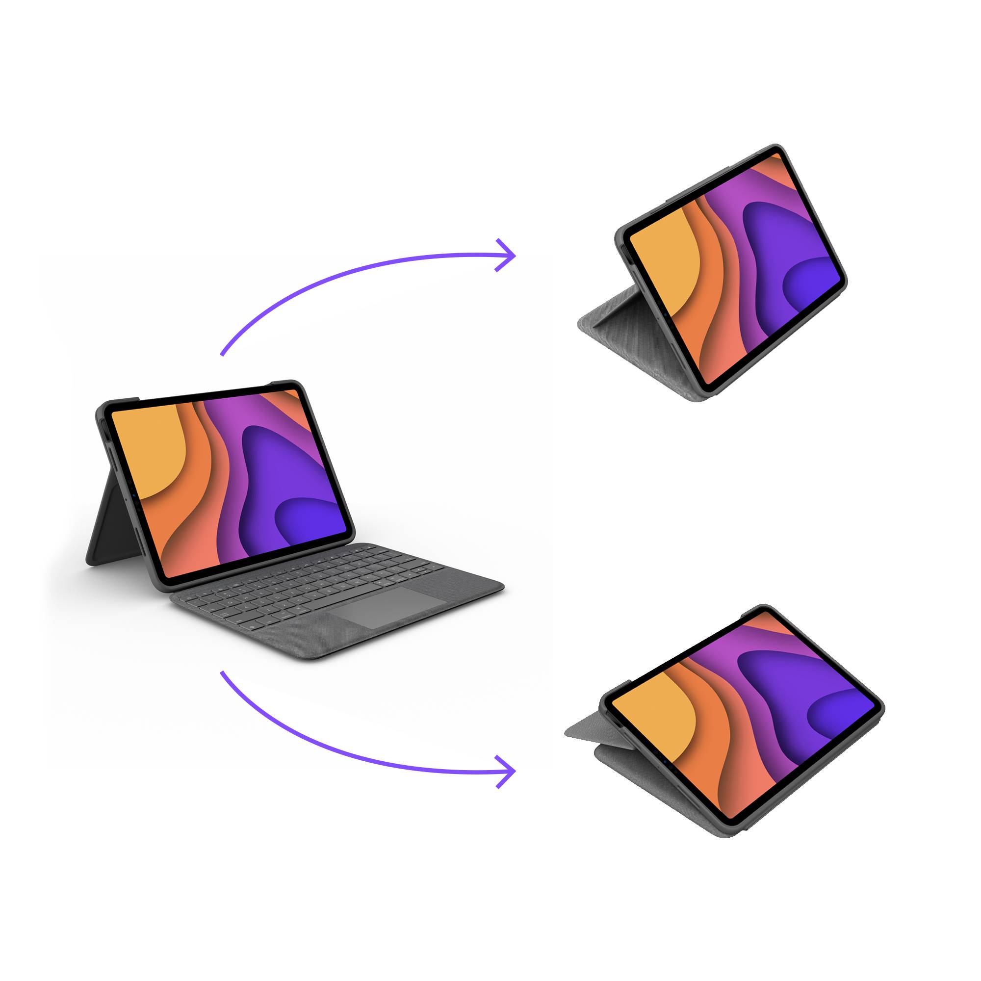 Logitech Folio Touch QWERTZ Duits Smart Connector Grijs