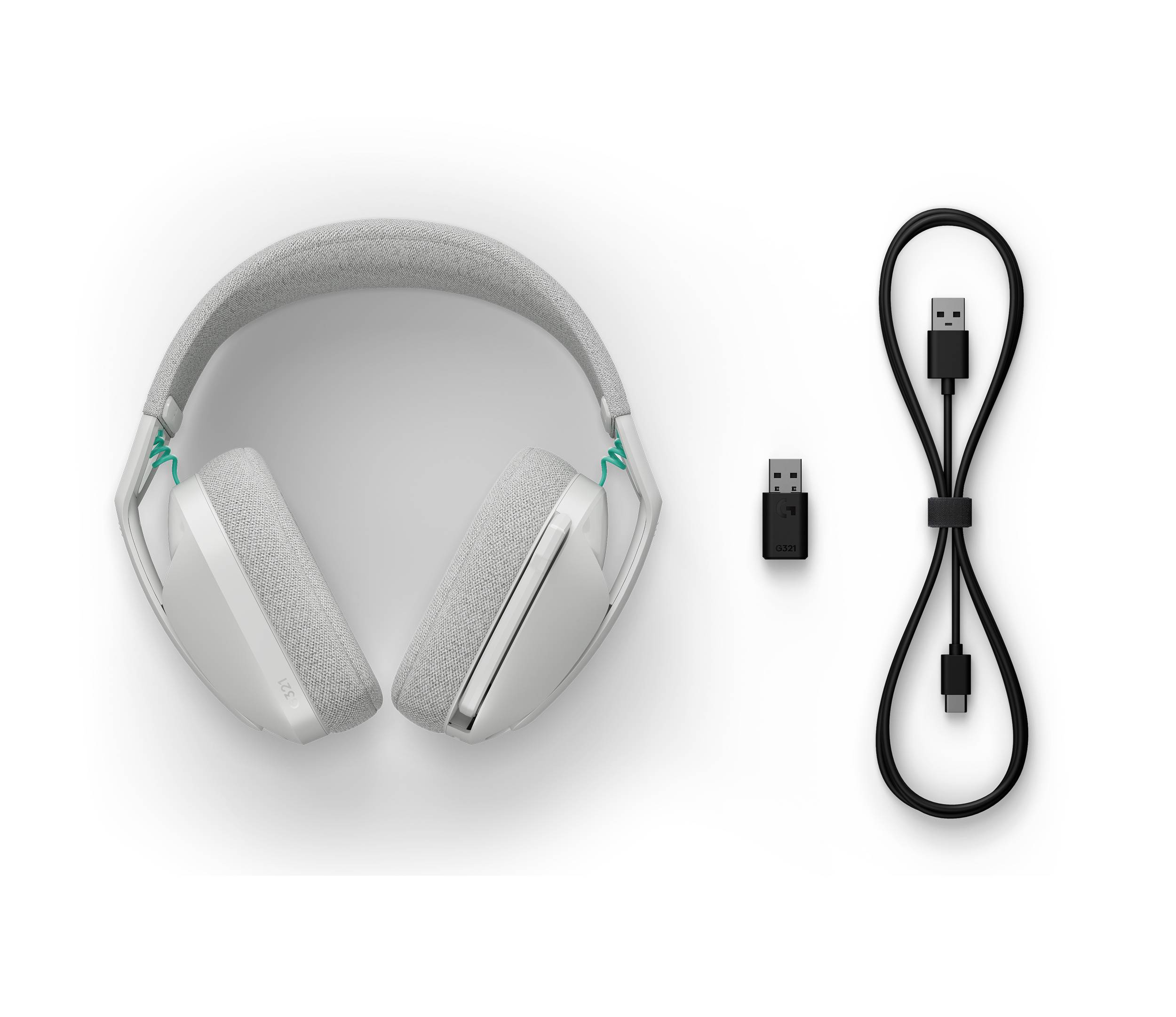 Logitech G G321 LIGHTSPEED Headset Draadloos Hoofdband Gamen USB Type-C Bluetooth Wit