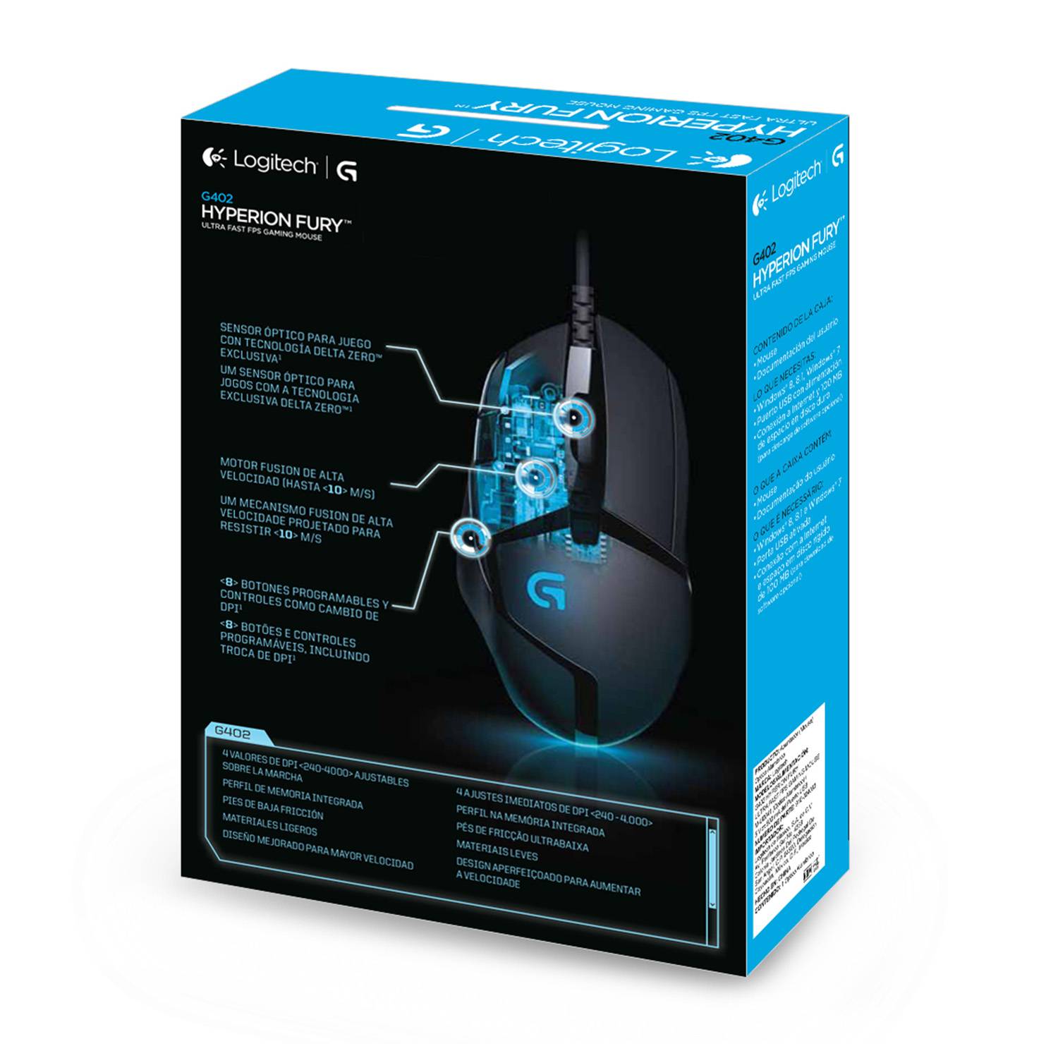 Logitech G G402 Hyperion Fury Ultra-Fast FPS gamingmuis