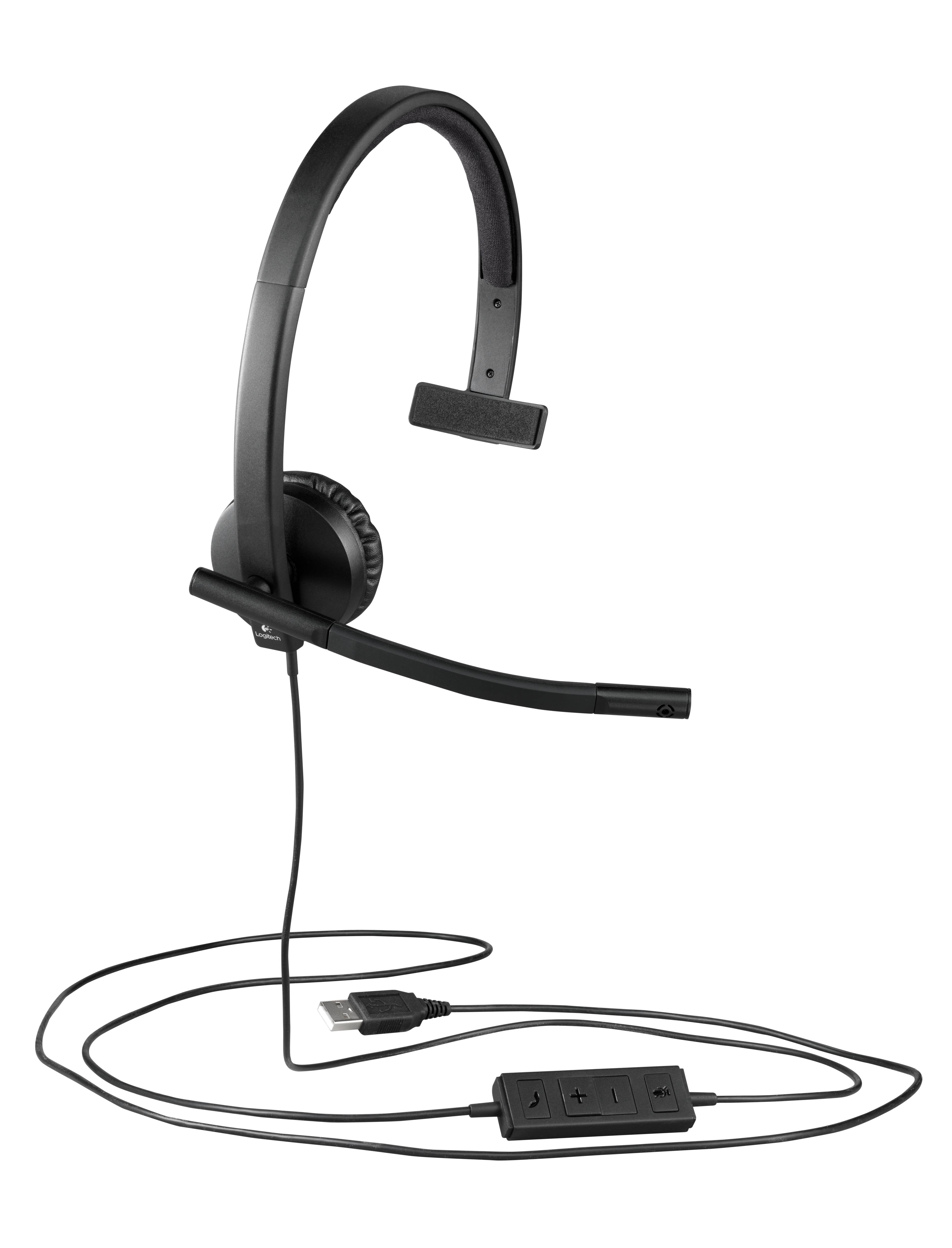 Logitech 981-000571 hoofdtelefoon/headset Bedraad Hoofdband Kantoor/callcenter USB Type-A Zwart