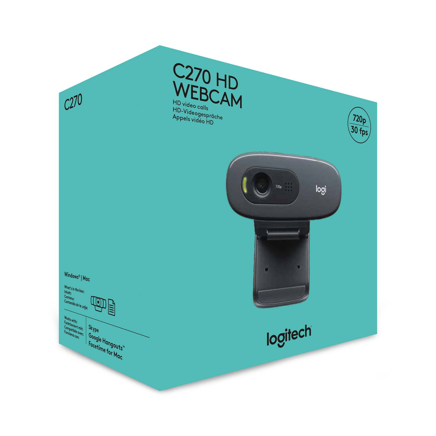 Logitech 960-001063 webcam 3 MP 1280 x 720 Pixels USB Grijs, Donkergrijs