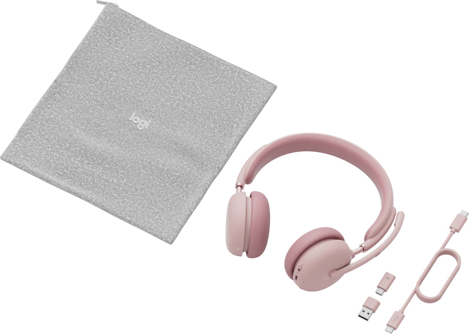 Logitech Zone Wireless 2 Headset Bedraad en draadloos Hoofdband Kantoor/callcenter USB Type-C Bluetooth Roze