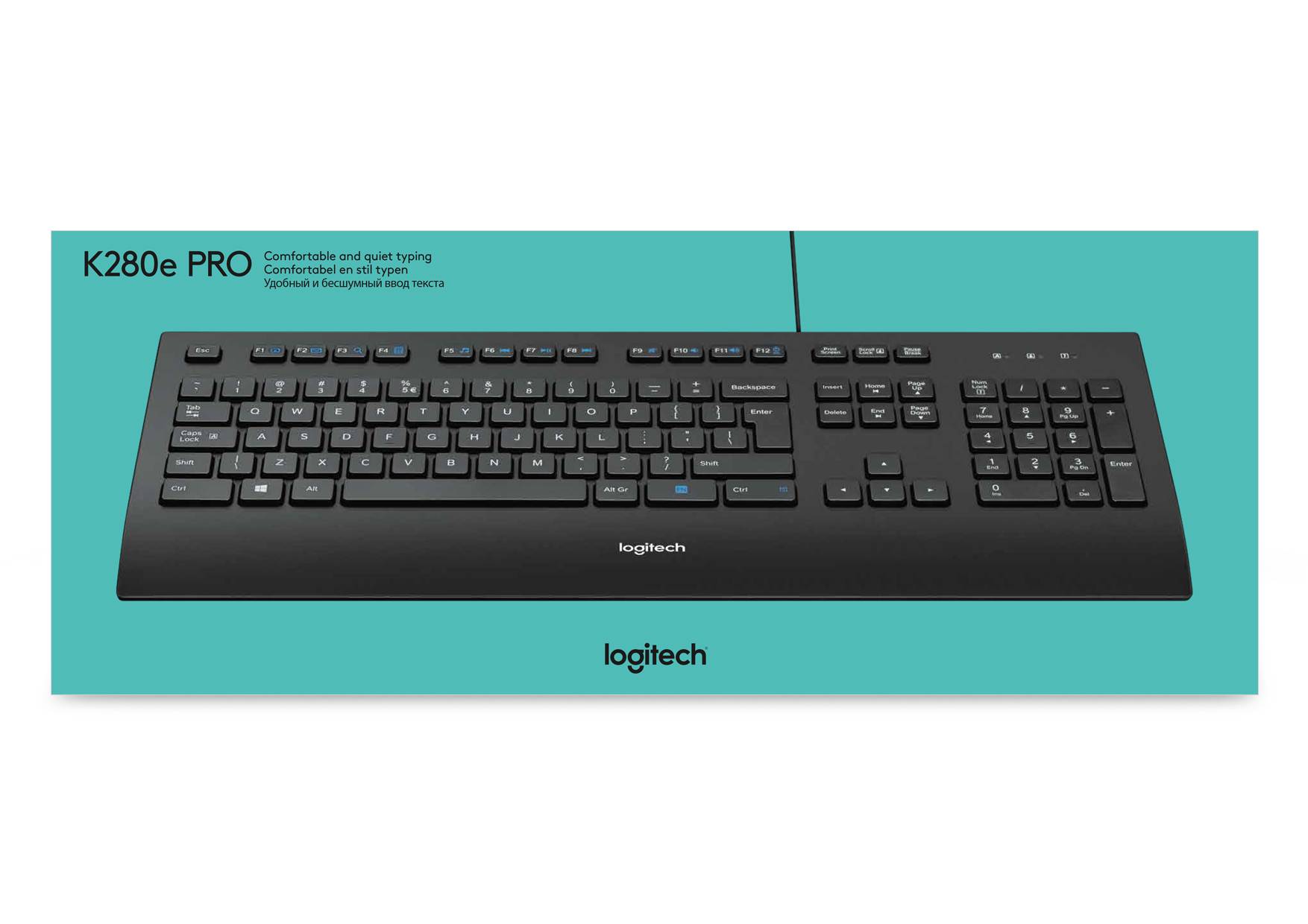 Logitech K280E Pro f/ Business toetsenbord Kantoor USB QWERTY US International Zwart