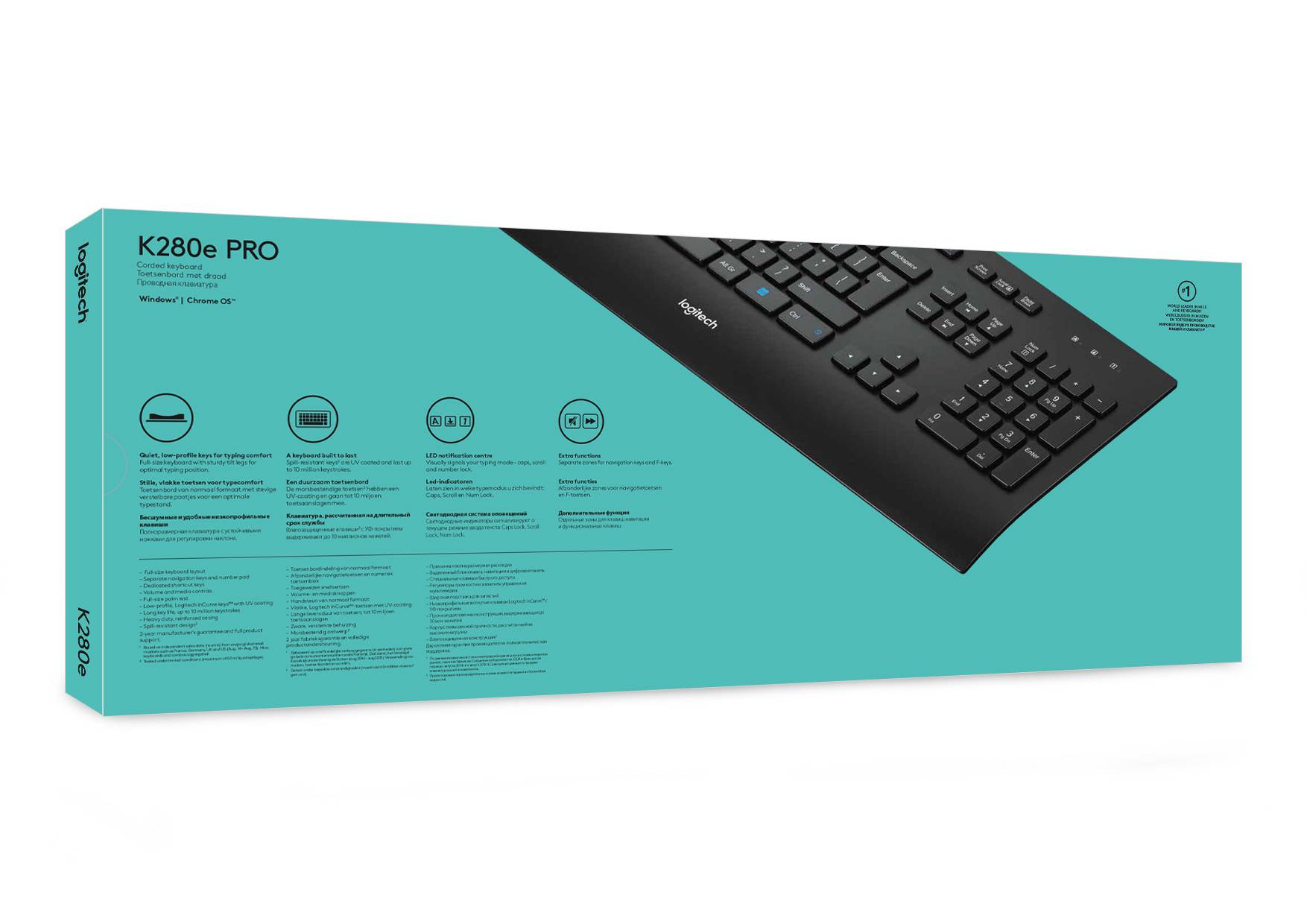 Logitech K280E Pro f/ Business toetsenbord Kantoor USB QWERTY US International Zwart