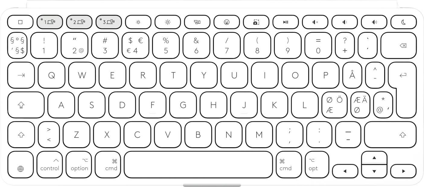 Logitech 920-013015 toetsenbord voor mobiel apparaat QWERTY Scandinavisch Bluetooth Wit