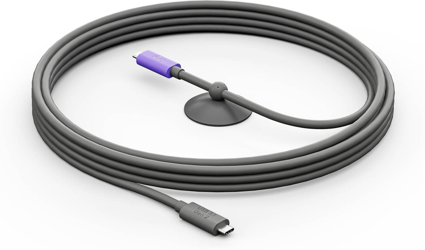 Logitech 952-000195 USB-kabel USB 3.2 Gen 2 (3.1 Gen 2) 5 m USB C Grafiet, Violet