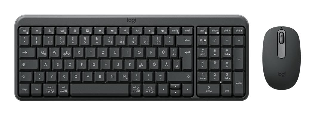 Logitech MK250 Compact Bluetooth Wireless Combo toetsenbord Inclusief muis Universeel RF-draadloos + Bluetooth QWERTZ Duits Grafiet