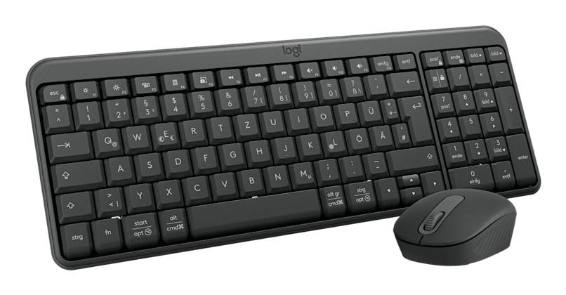 Logitech MK250 Compact Bluetooth Wireless Combo toetsenbord Inclusief muis Universeel RF-draadloos + Bluetooth QWERTZ Duits Grafiet