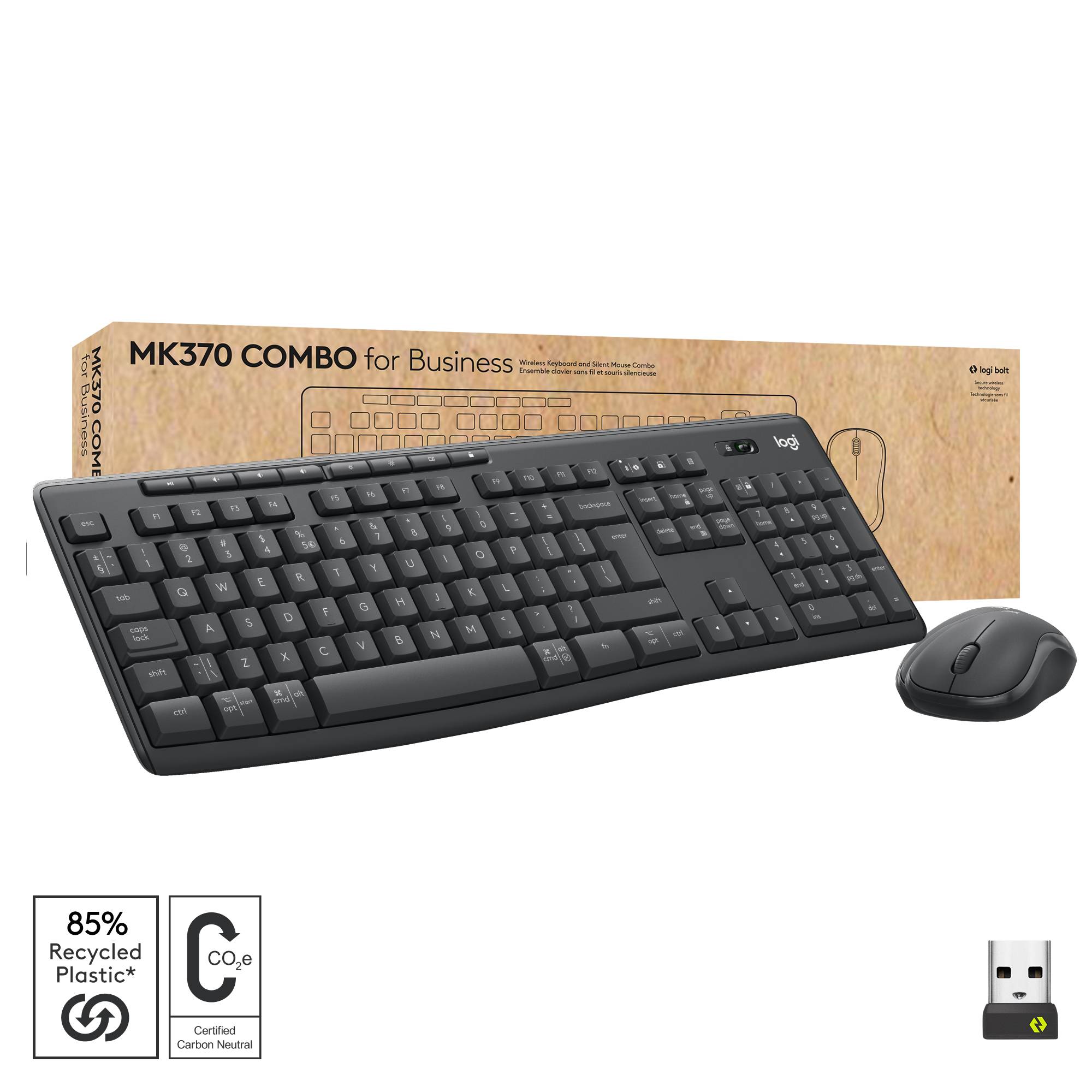 Logitech MK370 Combo for Business toetsenbord Inclusief muis Kantoor Bluetooth QWERTY Italiaans Grafiet