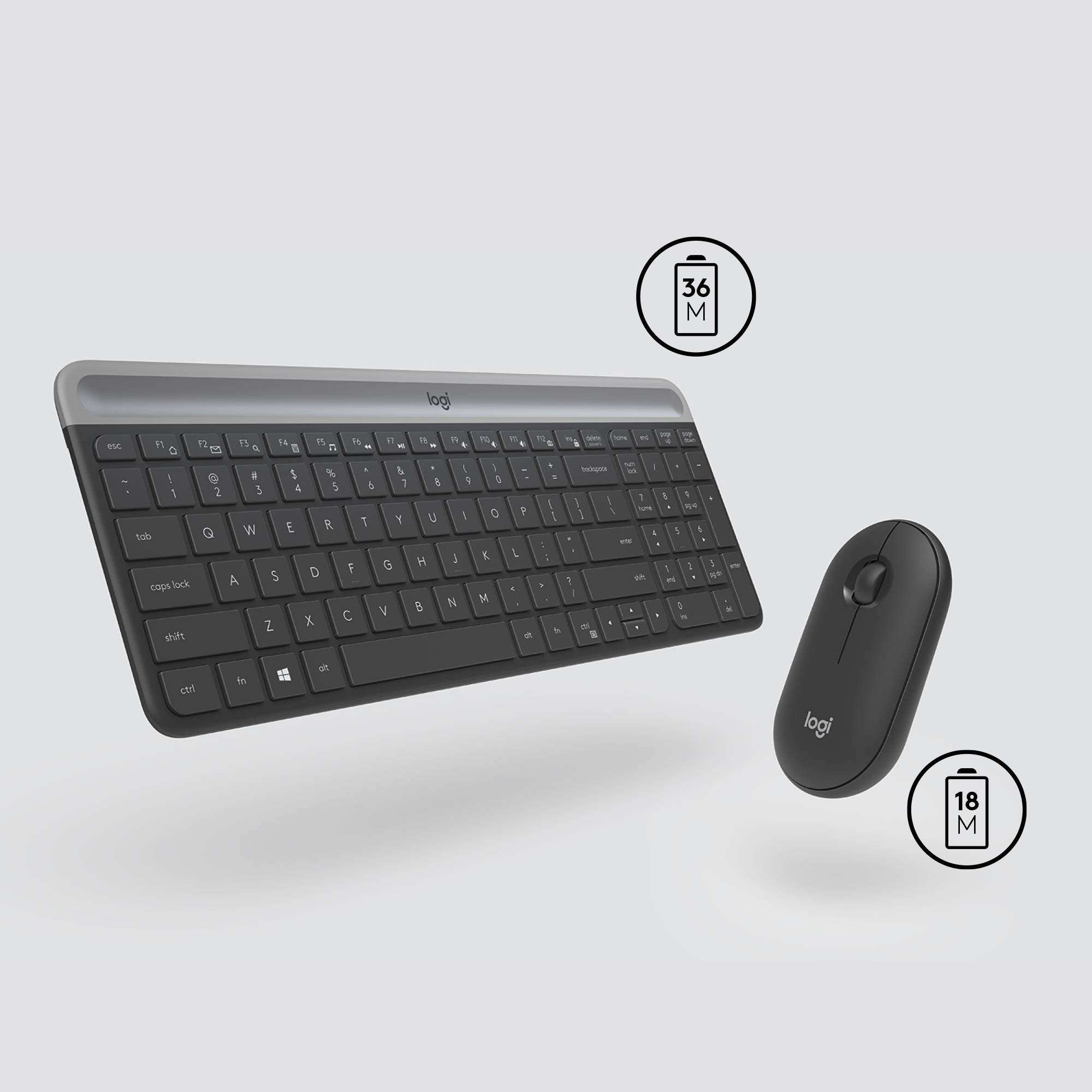 Logitech 920-009192 toetsenbord Inclusief muis Universeel RF Draadloos QWERTZ Zwitsers Grafiet