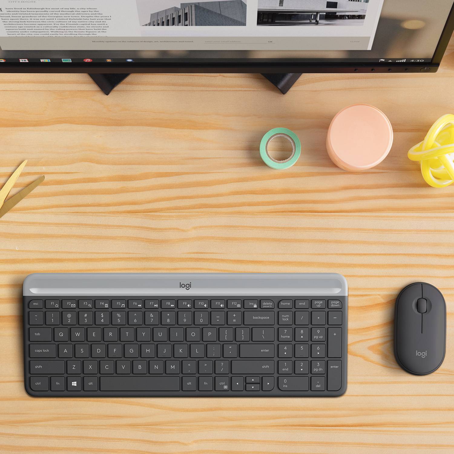 Logitech 920-009194 toetsenbord Inclusief muis Universeel RF Draadloos AZERTY Belgisch Grafiet