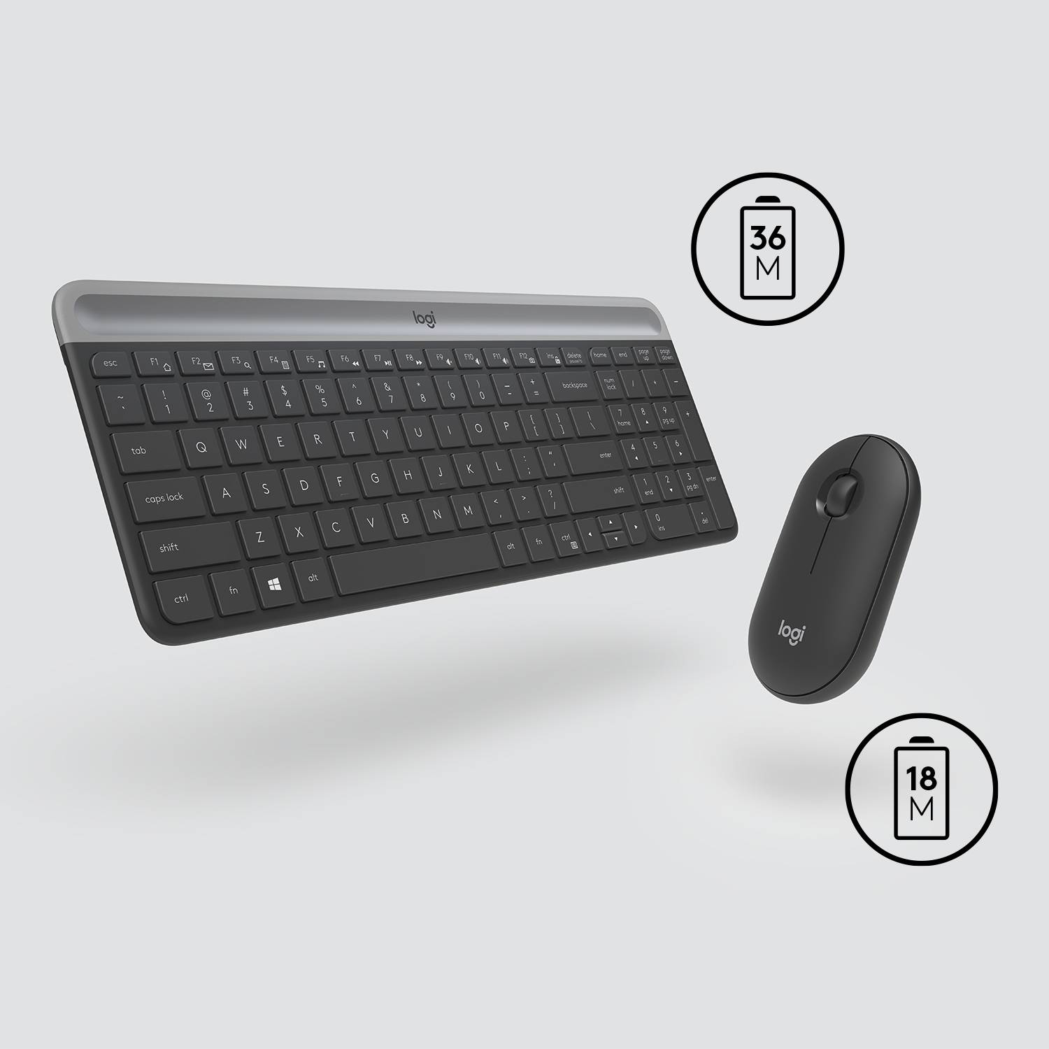 Logitech 920-009204 toetsenbord Inclusief muis Universeel RF Draadloos QWERTY US International Grafiet