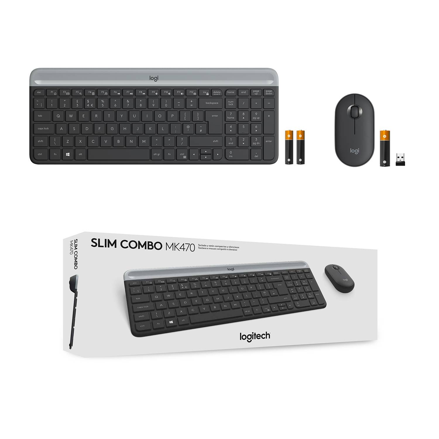 Logitech 920-009204 toetsenbord Inclusief muis Universeel RF Draadloos QWERTY US International Grafiet